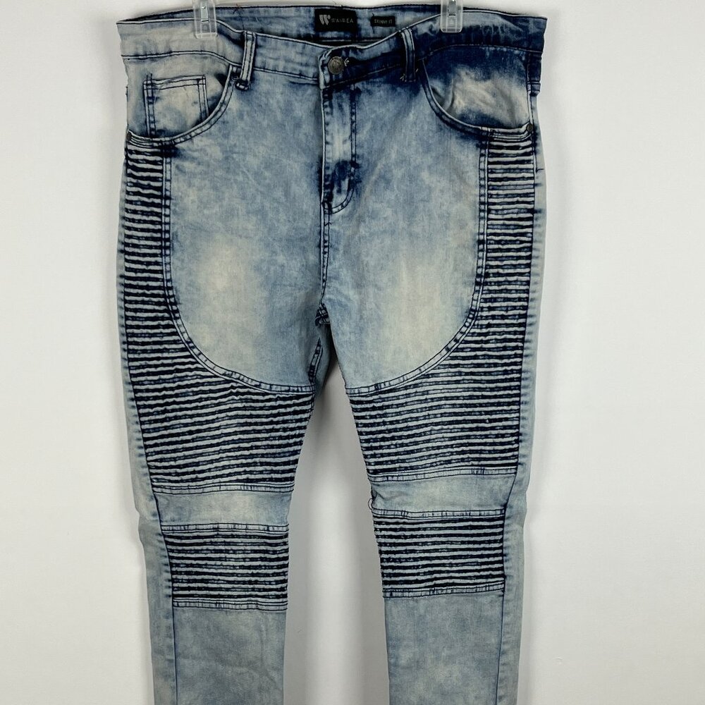 Waimea Jeans Skinny Fit Size 38 Blue Inseam 32 Rise 12in Stretch 5 Pocket Design